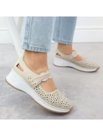 Skórzane  na beżowe model 22033926 - Rieker