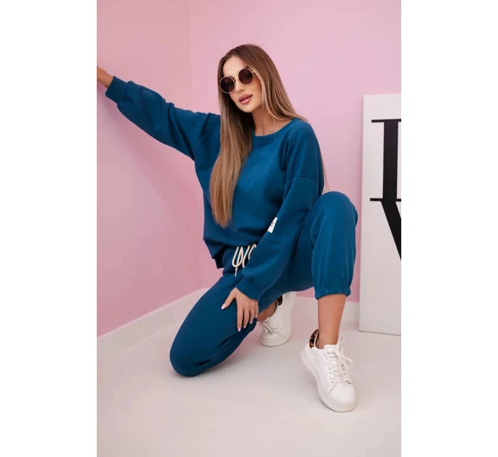 Komplet teplákové + kalhoty máslová látka námořní Komplet teplákové + kalhoty máslová látka námořní