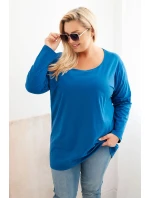 Dámská blůza Plus Size s lodičkovým výstřihem model 21399841 - K-Fashion Dámská blůza Plus Size s lodičkovým výstřihem model 21399841 - K-Fashion