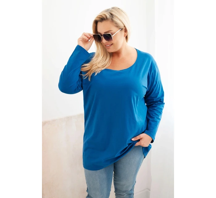 Dámská blůza Plus Size s lodičkovým výstřihem model 21399841 - K-Fashion Dámská blůza Plus Size s lodičkovým výstřihem model 21399841 - K-Fashion