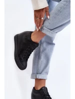 Dámské kožené boty na podpatku Big Star model 21637439 černé - Big Star Shoes Dámské kožené boty na podpatku Big Star model 21637439 černé - Big Star Shoes