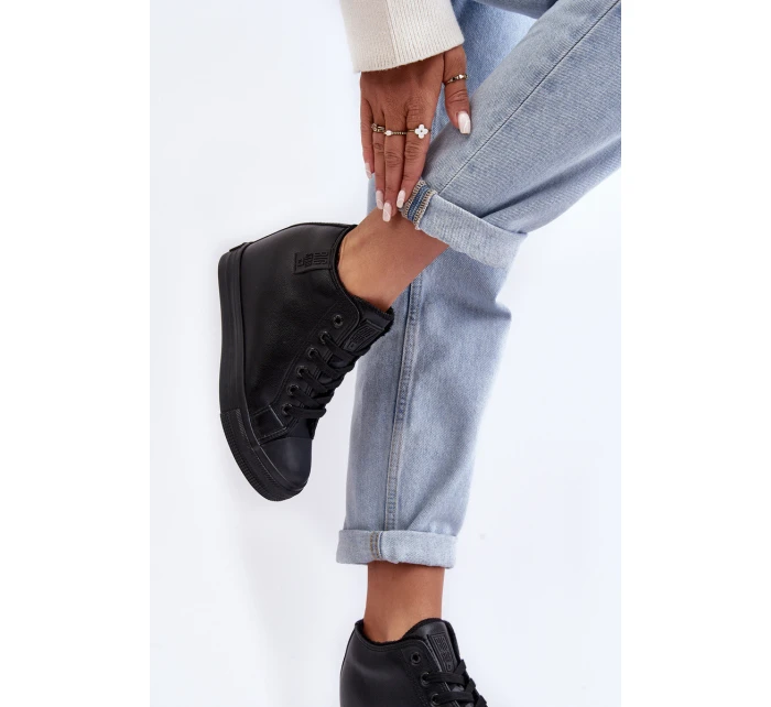 Dámské kožené boty na podpatku Big Star model 21637439 černé - Big Star Shoes Dámské kožené boty na podpatku Big Star model 21637439 černé - Big Star Shoes