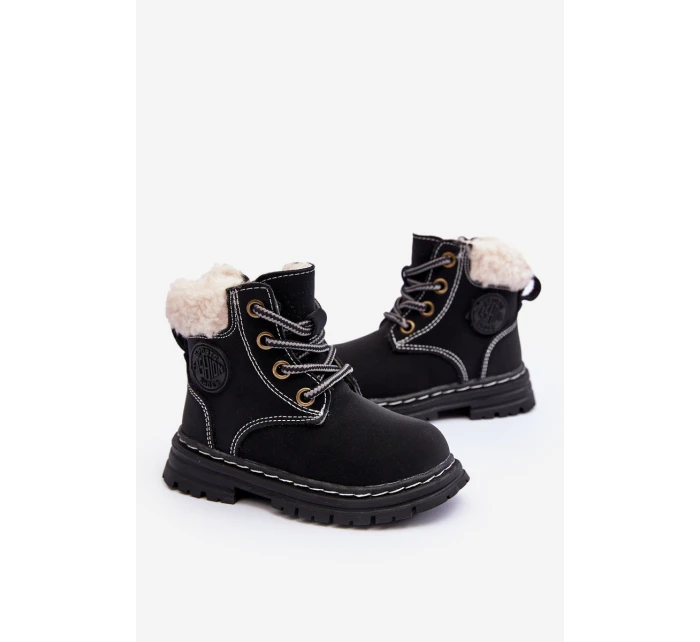 Dětské Trapery Botky Na Zip s Kožušinou Černé Marialee Dětské Trapery Botky Na Zip s Kožušinou Černé Marialee