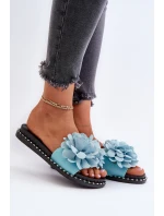 Dámské sandály s květinovými ozdobami Černé model 21653323 - Boto Dámské sandály s květinovými ozdobami Černé model 21653323 - Boto