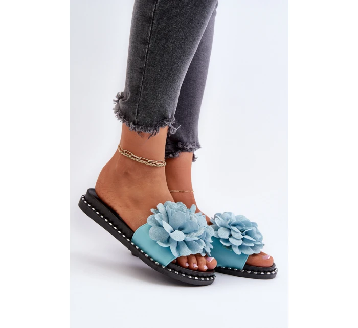 Dámské sandály s květinovými ozdobami Černé model 21653323 - Boto Dámské sandály s květinovými ozdobami Černé model 21653323 - Boto