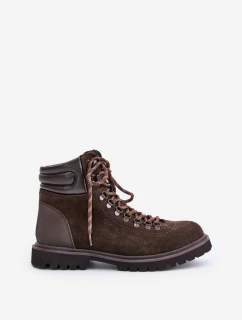 Semišové Zateplené Boty Trapery Pánské Big Star model 21669658 Hnědé - Big Star Shoes