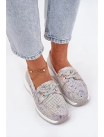 Semišové Polobotky Z Přírodní Kůže Na Platformě Artiker 56C2104 Šedé