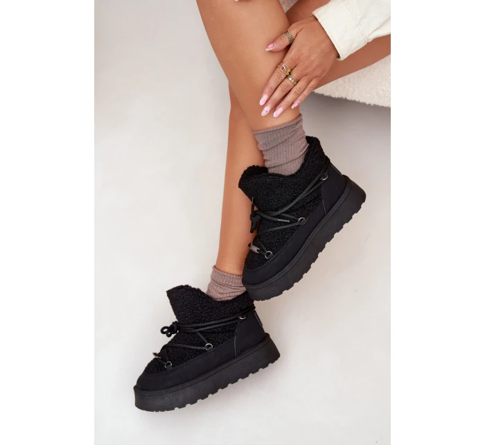 Dámské Sněhule Na Platformě S Kožíškem Big Star Černé model 21705925 - Big Star Shoes Dámské Sněhule Na Platformě S Kožíškem Big Star Černé model 21705925 - Big Star Shoes