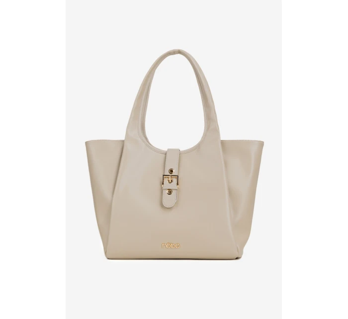 Dámská kabelka shopper s přezkou Nobo – světle béžová