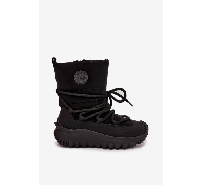 Dámské kožené sněhule na platformě Lee Cooper – černé Dámské kožené sněhule na platformě Lee Cooper – černé