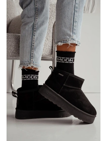 Dámské ponožky polofroté UNIQUE bezuciskové MOON – černé Dámské ponožky polofroté UNIQUE bezuciskové MOON – černé