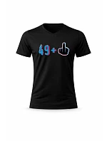 Pánské bavlněné tričko s potiskem - 49+1 - černé Pánské bavlněné tričko s potiskem - 49+1 - černé
