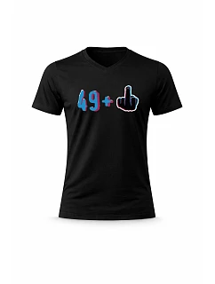 Pánské bavlněné tričko s potiskem - 49+1 - černé