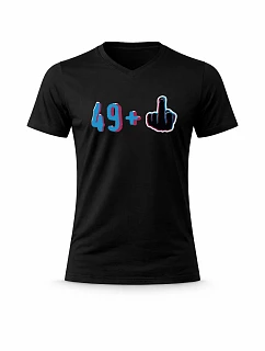 Pánské bavlněné tričko s potiskem - 49+1 - černé