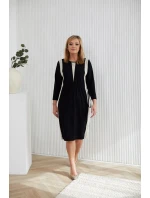 Denní šaty M401 černo-béžové - La Aurora