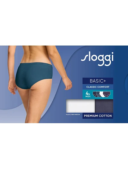 sloggi Basic+ Midi C4P - White / Blue - SLOGGI White / Blue - SLOGGI sloggi Basic+ Midi C4P - White / Blue - SLOGGI White / Blue - SLOGGI
