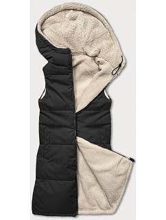 Dámská oboustranná vesta z jehněčí kůže J Style černá (16M9166-392)