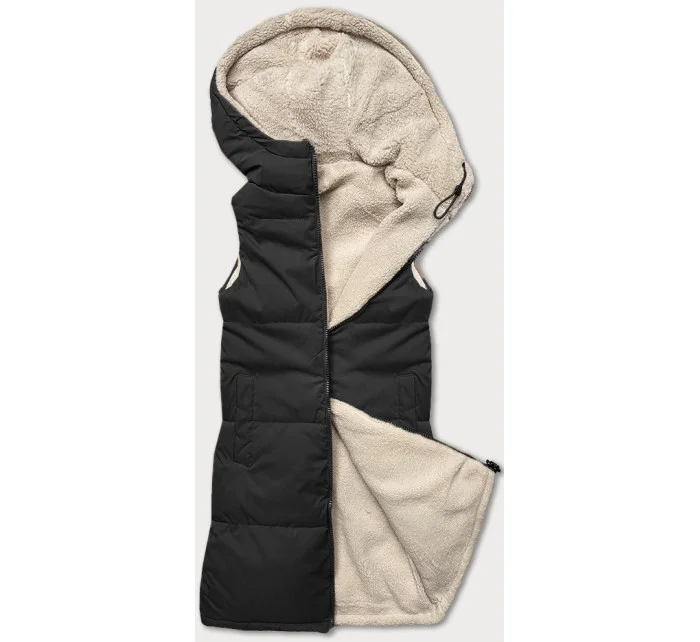 Černá oboustranná dámská vesta typu model 20722463 - J.STYLE Černá oboustranná dámská vesta typu model 20722463 - J.STYLE