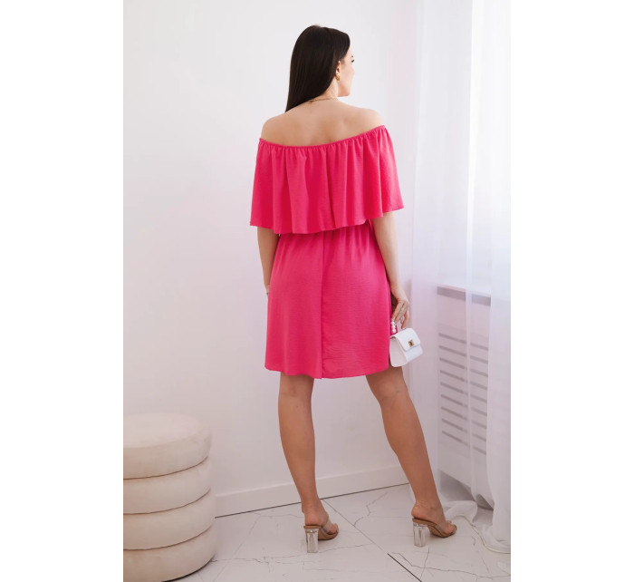 Španělské šaty s pasem růžový