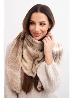 Komin dámský vlněný melírovaný měkký šátek na zimu KN20 fialový