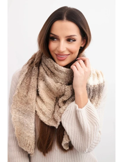 Komin dámský vlněný melírovaný měkký šátek na zimu KN20 fialový