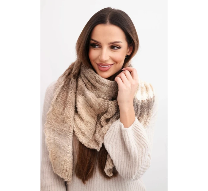 Komin dámský vlněný melírovaný měkký šátek na zimu KN20 fialový