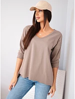 Dámská bavlněná oversized halenka s výstřihem do V a prodlouženým zadním dílem fango Dámská bavlněná oversized halenka s výstřihem do V a prodlouženým zadním dílem fango