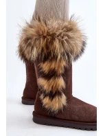 Dámské Sněhule se zateplením kožešinou Semišová Kůže Camel model 21540424 - Boto Dámské Sněhule se zateplením kožešinou Semišová Kůže Camel model 21540424 - Boto