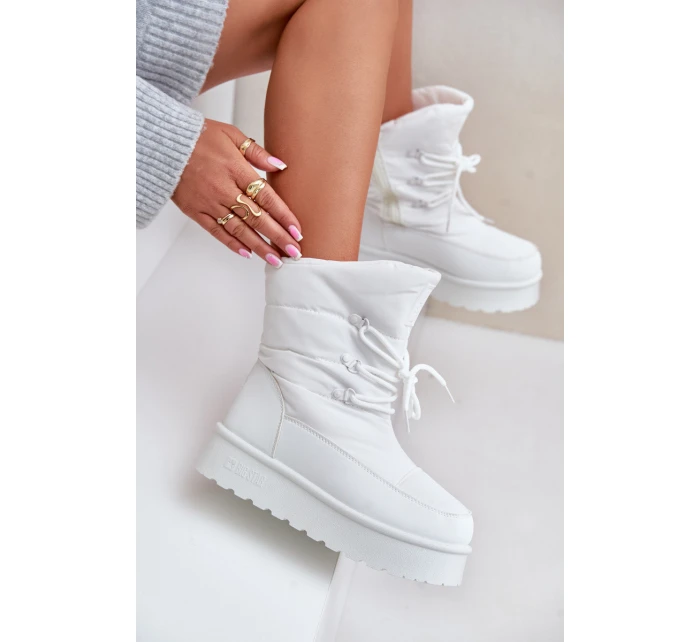 Sněhule na platformě se zipem Big Star model 21678307 Bílé - Big Star Shoes
