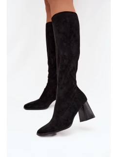 Dámské kozačky na sloupku s černé model 21709222 - Boto