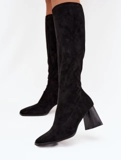 Dámské kozačky na sloupku s černé model 21709222 - Boto