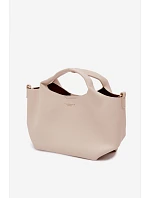 Kožená taška z imitace světle béžová Corisse