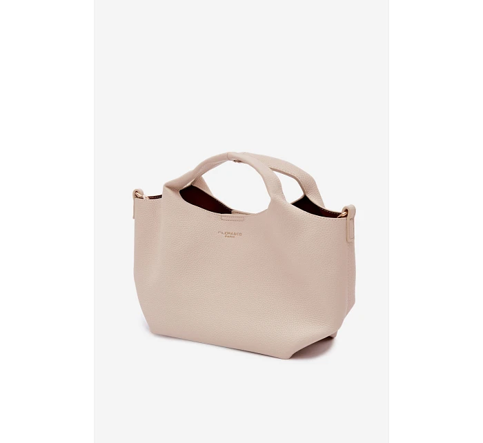 Kožená taška z imitace světle béžová Corisse