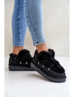 Nízké Sněhule Na Platformě S Kožešinou D.Franklin DFSH370011 Černé Nízké Sněhule Na Platformě S Kožešinou D.Franklin DFSH370011 Černé