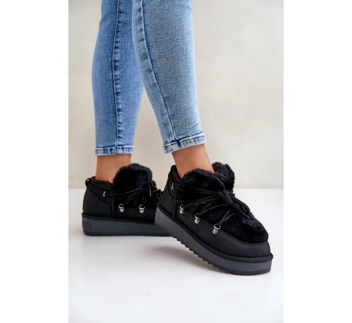 Nízké Sněhule Na Platformě S Kožešinou D.Franklin DFSH370011 Černé Nízké Sněhule Na Platformě S Kožešinou D.Franklin DFSH370011 Černé