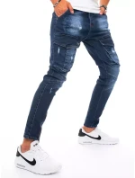 Pánské bojové džínové kalhoty tmavě modré FashionStreet UX3292