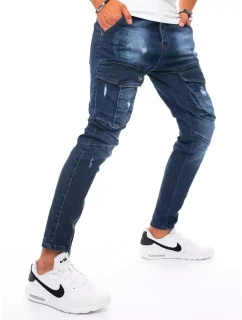Pánské bojové džínové kalhoty tmavě modré FashionStreet UX3292