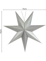 PAPÍROVÉ ZÁVĚSNÉ DEKORATIVNÍ HVĚZDY 75CM stříbrné dětské