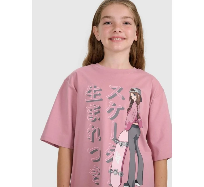 Dívčí tričko oversize s potiskem model 21816785 - 4F
