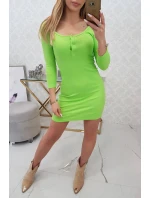 Šaty s výstřihem na knoflíky kiwi Šaty s výstřihem na knoflíky kiwi