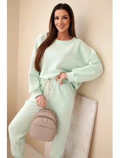 Komplet mikina + kalhoty máslově mátová