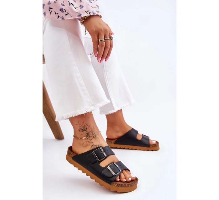 Klasické dámské pantofle Big Star model 21610501 Černé - Big Star Shoes Klasické dámské pantofle Big Star model 21610501 Černé - Big Star Shoes