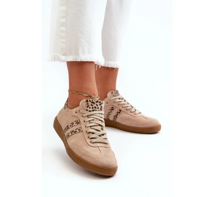 Zazoo N1068 Semišové Nízké Dámské Tenisky Beige