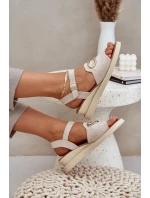 Dámské Sandály Na Klínu S Ozdobou Béžové Salianes