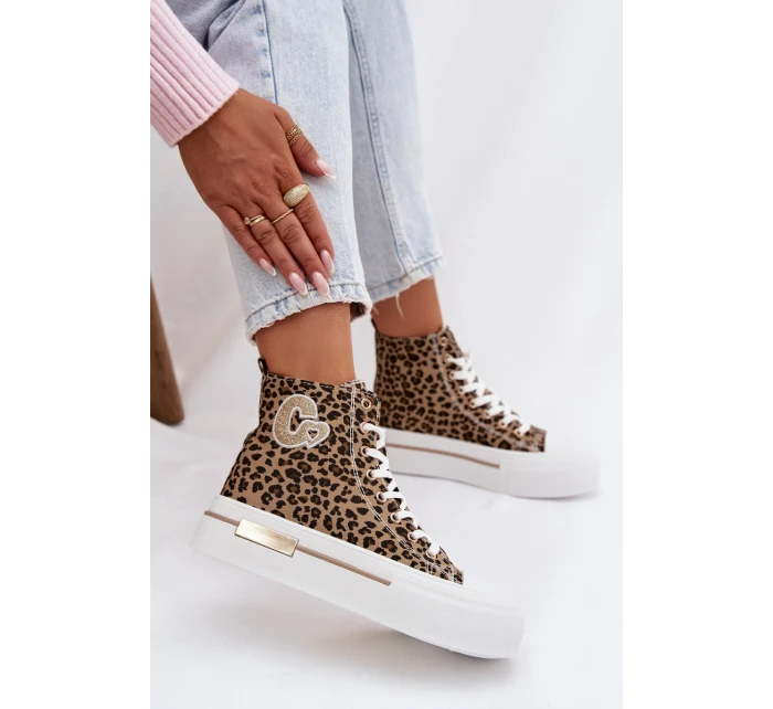 Dámské tenisky na platformě s leopardím vzorem Meloria