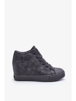 Dámské Kožené Tenisky Na Koturnu Big Star Šedé Dámské Kožené Tenisky Na Koturnu Big Star Šedé