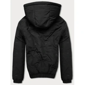 Černá pánská bunda s vzorem model 18416111 - J.STYLE Černá pánská bunda s vzorem model 18416111 - J.STYLE