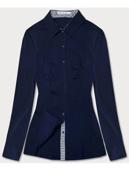 Tmavě modrá halenka s vsadkami model 18482003 - Forget me not FASHION Tmavě modrá halenka s vsadkami model 18482003 - Forget me not FASHION