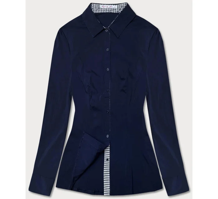 Tmavě modrá halenka s vsadkami model 18482003 - Forget me not FASHION Tmavě modrá halenka s vsadkami model 18482003 - Forget me not FASHION