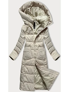 Dámská prošívaná dlouhá zimní bunda Libland light beige (7767)